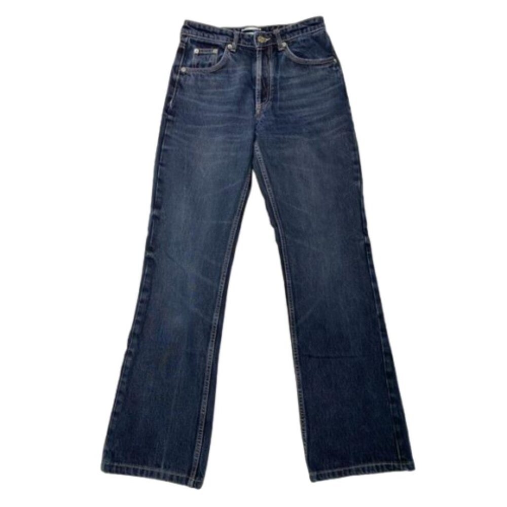 Zara Dark Wash Straight Leg Heavyweight Denim Jeans Size 6 #1240